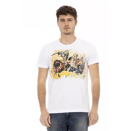 Short Sleeve T-shirt with Round Neck and Front Print 3XL Men - Main Image