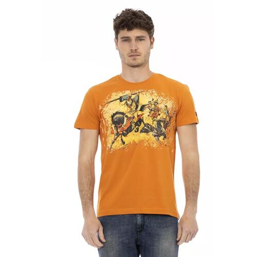 Printed Short Sleeve T-shirt with Round Neck 2XL Men - Main Image