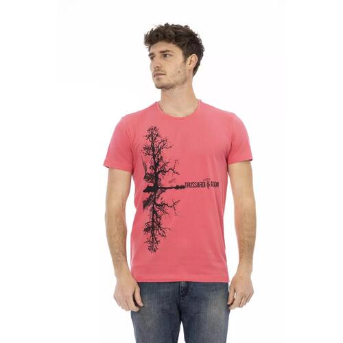 Short Sleeve T-shirt with Round Neck and Front Print M Men - Main Image