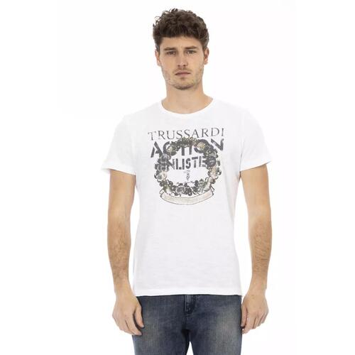 Short Sleeve T-shirt With Round Neck Front Print XL Men - Main Image