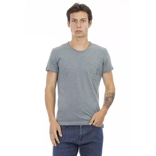 Short Sleeve T-shirt with Round Neck and Chest Pocket Print L Men - Main Image