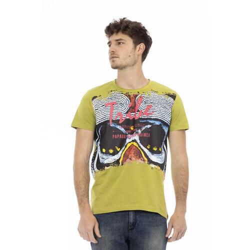 Short Sleeve T-shirt with Round Neck and Front Print 2XL Men - Main Image