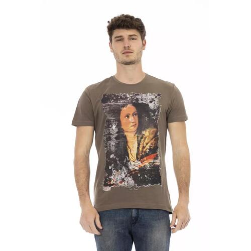 Printed Short Sleeve T-shirt with Round Neck 2XL Men - Main Image