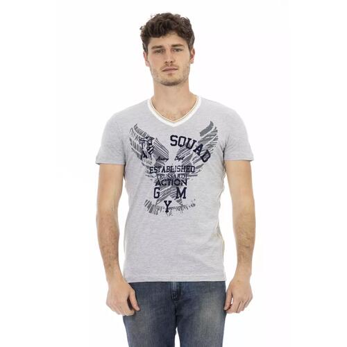 Front Print V-Neck T-shirt L Men - Main Image
