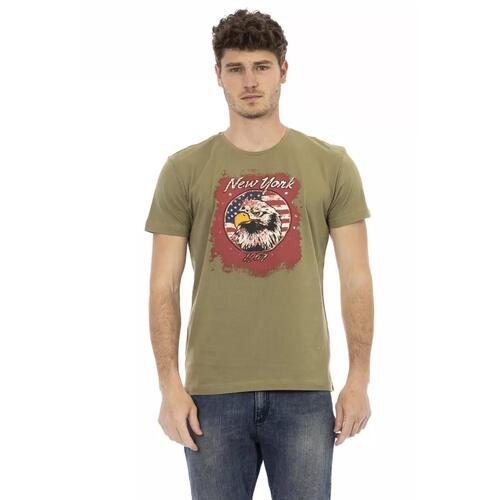 Short Sleeve T-shirt with Round Neck and Front Print L Men - Main Image