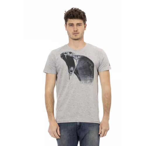 Short Sleeve T-shirt with Round Neck - Front Print S Men - Main Image