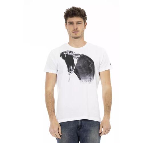 Short Sleeve Round Neck T-Shirt with Front Print XL Men - Main Image