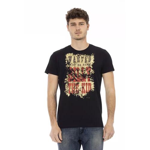 Front Print Short Sleeve T-shirt with Round Neck L Men - Main Image