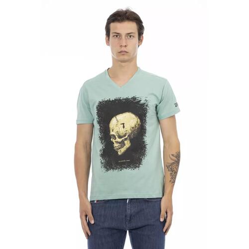 Printed V-neck Short Sleeve T-shirt M Men - Main Image