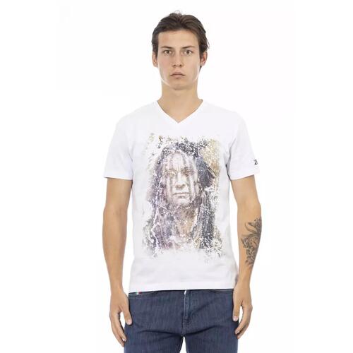 Short Sleeve T-shirt With V-neck - Front Print 3XL Men - Main Image
