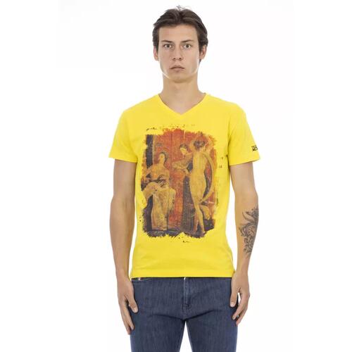 Front Print V-Neck Short Sleeve T-Shirt L Men - Main Image