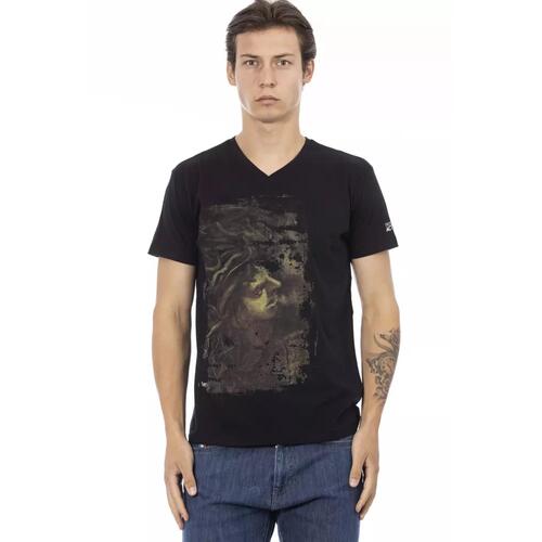 Front Print Short Sleeve V-neck T-shirt L Men - Main Image