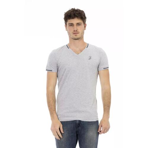 Short Sleeve T-shirt with V-neck and Print L Men - Main Image