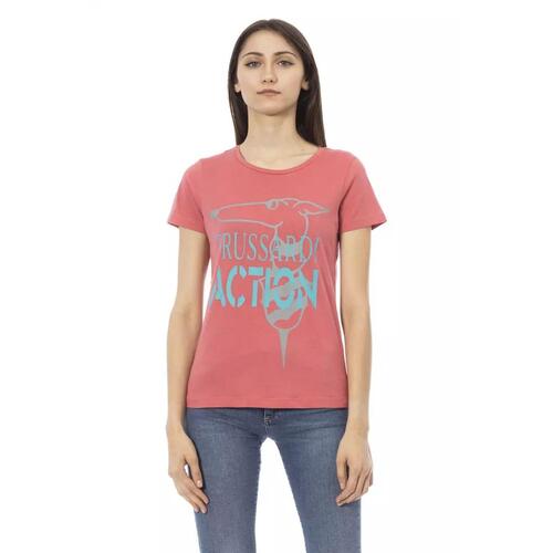 Trussardi Action Women's Pink Cotton Tops & T-Shirt - M - Main Image