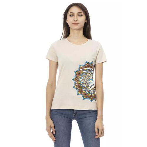 Short Sleeve T-shirt with Round Neck and Front Print M Women - Main Image