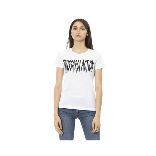 Trussardi Action Women's Elegant Short Sleeve Tee with Chic Front Print - 2XL - Main Image