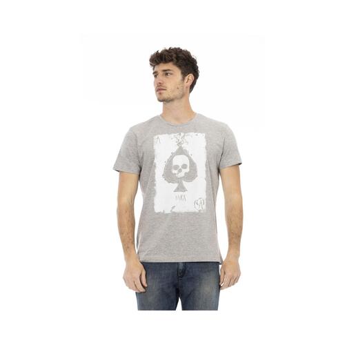 Trussardi Action Men's Elevate Casual Chic with Sleek Gray Tee - L - Main Image