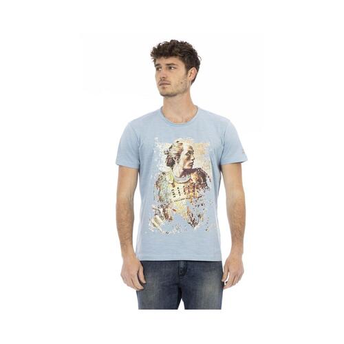 Trussardi Action Men's Elegant Light Blue Cotton Tee for  - 3XL - Main Image
