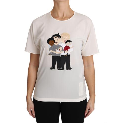 DOLCE & GABBANA Figure Family Silk T-Shirt 44 IT Women - Main Image