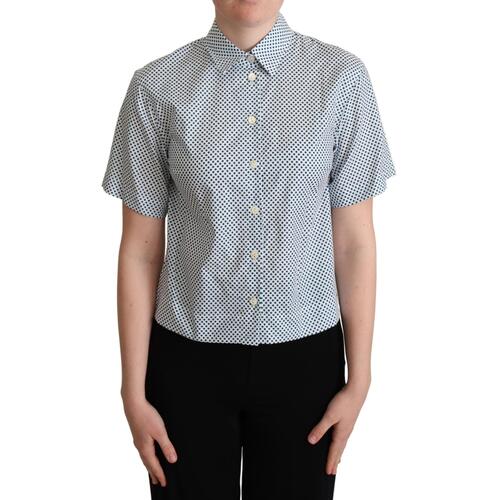 Polka Dot Collared Shirt - Blue 40 IT Women - Main Image