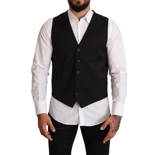 Dolce & Gabbana Black Dress Vest with Logo Details 50 IT Men - Main Image