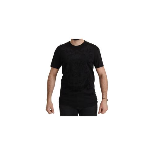Authentic Dolce & Gabbana Black Baroque Motive T-shirt 52 IT Men - Main Image