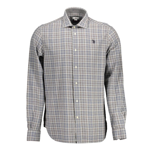 US POLO ASSN Men's Gray Cotton Shirt - 2XL - Main Image