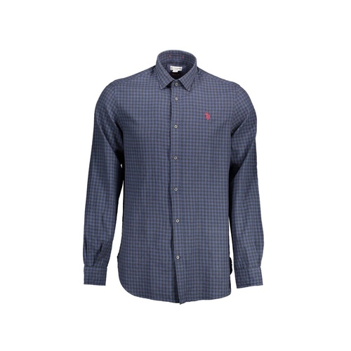 US POLO ASSN Men's Blue Cotton Shirt - XL - Main Image