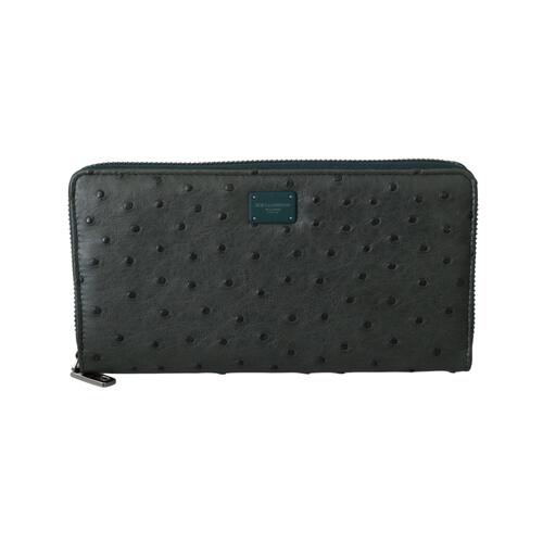 Mens Continental Wallet with Ostrich Leather by Dolce & Gabbana One Size Men - Main Image
