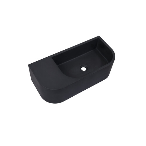 New Concrete Cement Wash Basin Counter Top Matte Black Wall Hung Basin - Main Image