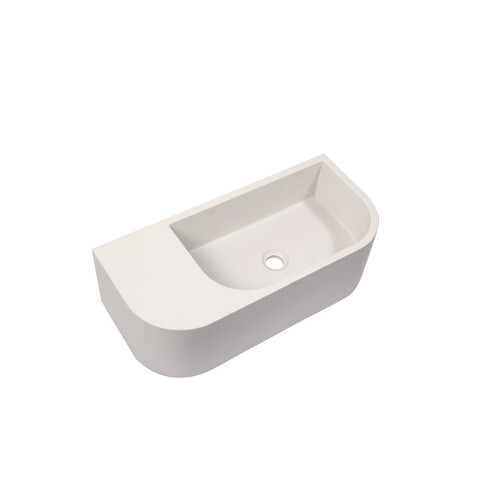 New Concrete Cement Wash Basin Counter Top Matte White Wall Hung Basin - Main Image