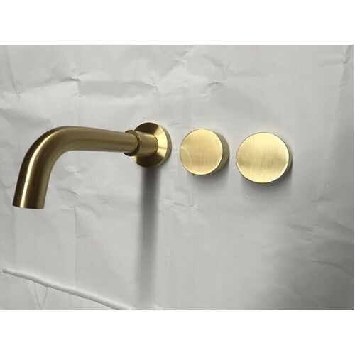 2021 New Burnished Gold Brushed Brass mixer WaterMark WELS round taps wall faucet basin - Main Image