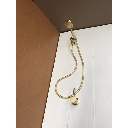 2021 New Brass Burnished Gold  round hand held SHOWER HEAD  adjust holder mixer - Main Image