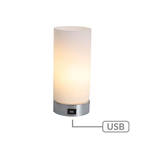 Julie Cylinder Touch Lamp with USB Port - Main Image