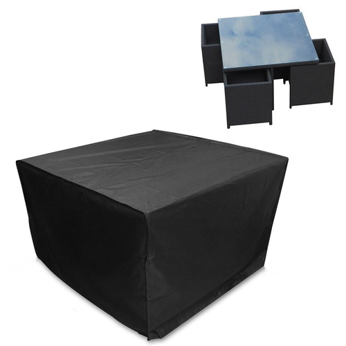 Outdoor Furniture Set Cover - Waterproof Anti-uv Dust-proof - 210d Oxford Cloth - 123x123x74cm - Black - Main Image
