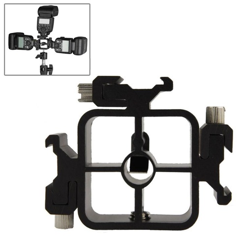 Triple Hot Shoe Mount Adapter For Flash And Light Stands - Main Image