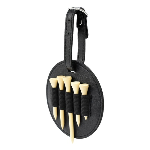 Double-sided Leather Golf Spike Insert Bag - Outdoor Waist Hanging Storage - Double-Sided Black - Main Image