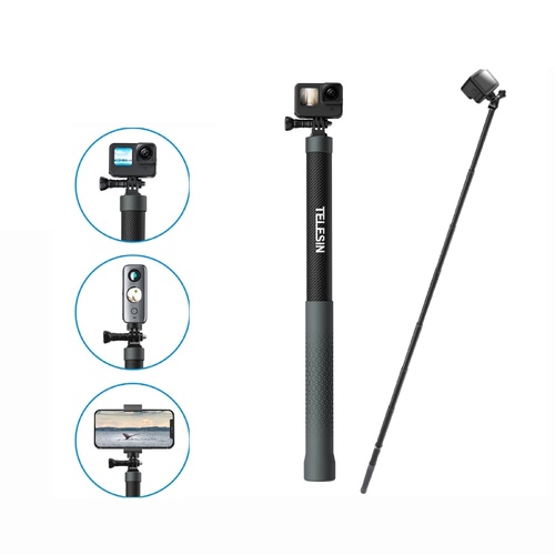 3m Carbon Fiber Selfie Stick Monopod for Action Cameras - 1 / 4 Screw - Main Image