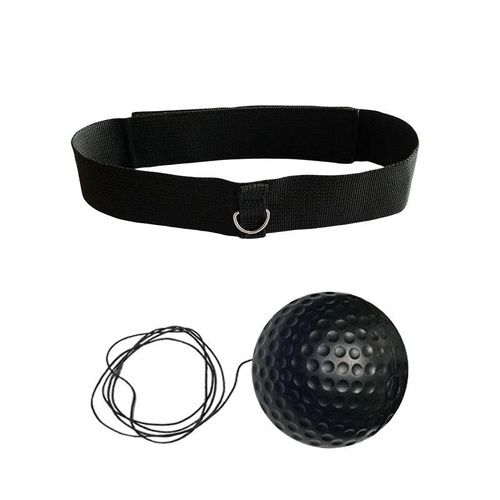 Indoor Boxing Reflex Training Ball With Headband - Black Pu Speed Ball - Pu Ball Black - Main Image