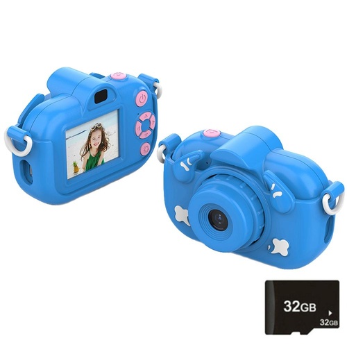 2.0-Inch 4X Zoom Hd Digital Camera For Kids - Blue - Blue+32G - Main Image