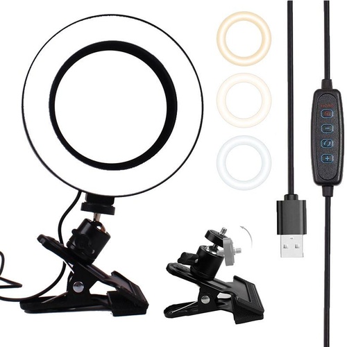 Adjustable 6 Led Ring Light with Strong Clip - 2m Desktop Computer Clip Light - Main Image