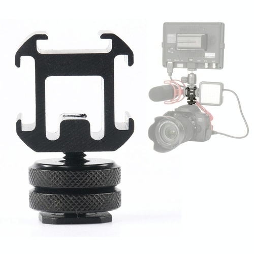 Universal Camera Hot Shoe Base - 2Pcs Three-Head Rotary - Main Image