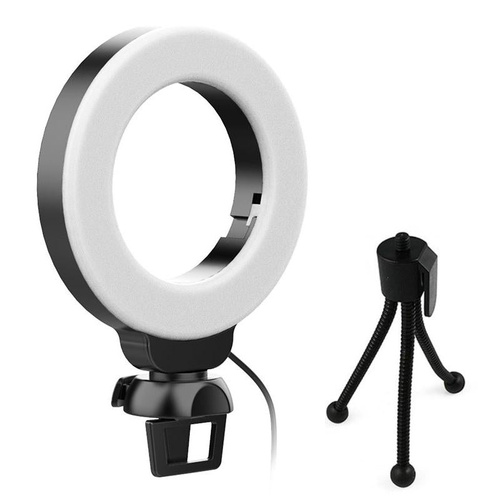 48leds Laptop Camera Beauty Ring Light - Clip Set 4-inch - Clip With Tripod - Main Image