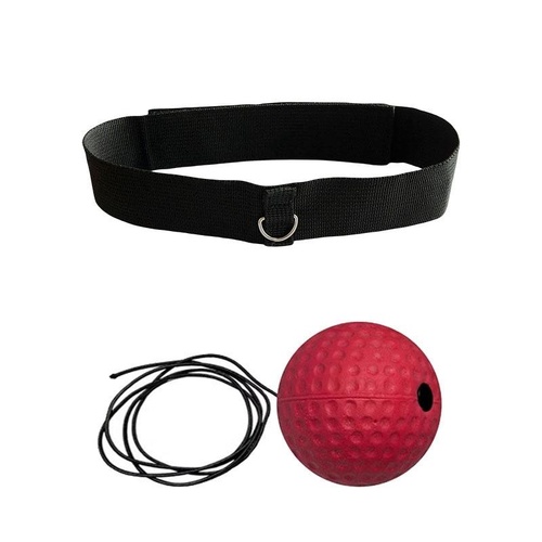 Indoor Boxing Reflex Training Ball With Headband - Black Pu Speed Ball - Rubber Ball Red - Main Image
