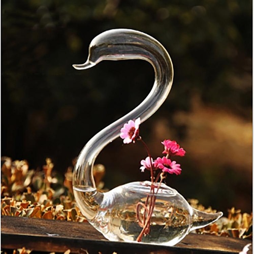 Swan Flower Vases - Home Decor Wedding Gifts Glass Crafts - Main Image