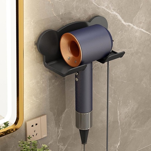 Wall Mounted Holder For Dyson Hair Dryer Bathroom Storage Rack Simple Black - Simple Black - Main Image