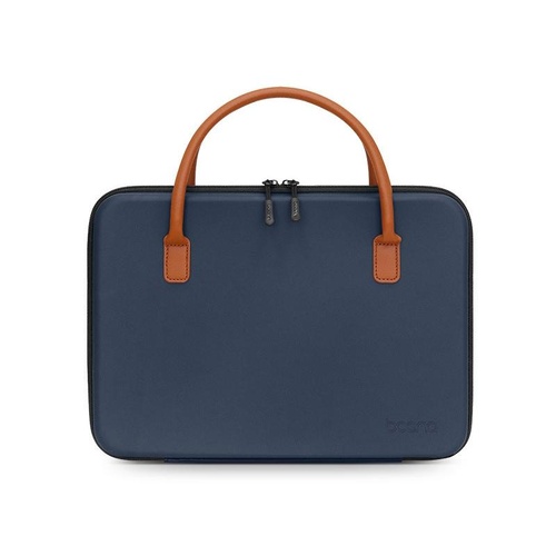 Waterproof Leather Computer Bag - Multifunctional Navy Blue - Main Image