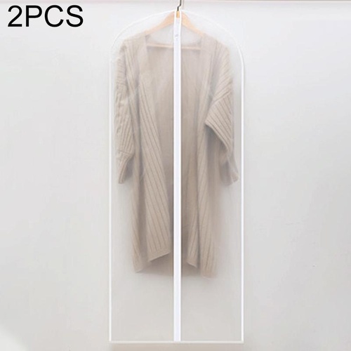2 Transparent Hanging Garment Storage Bags with Zipper - Main Image