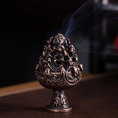 Small Vintage Copper Incense Burner - Indoor Ornament - Main Image