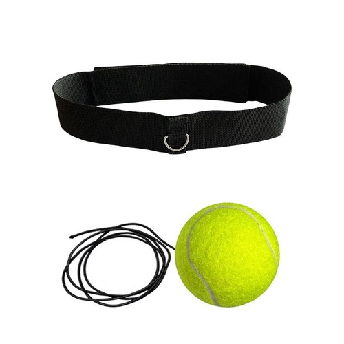 Indoor Boxing Reflex Training Ball With Headband - Black Pu Speed Ball - Tennis Ball Yellow - Main Image